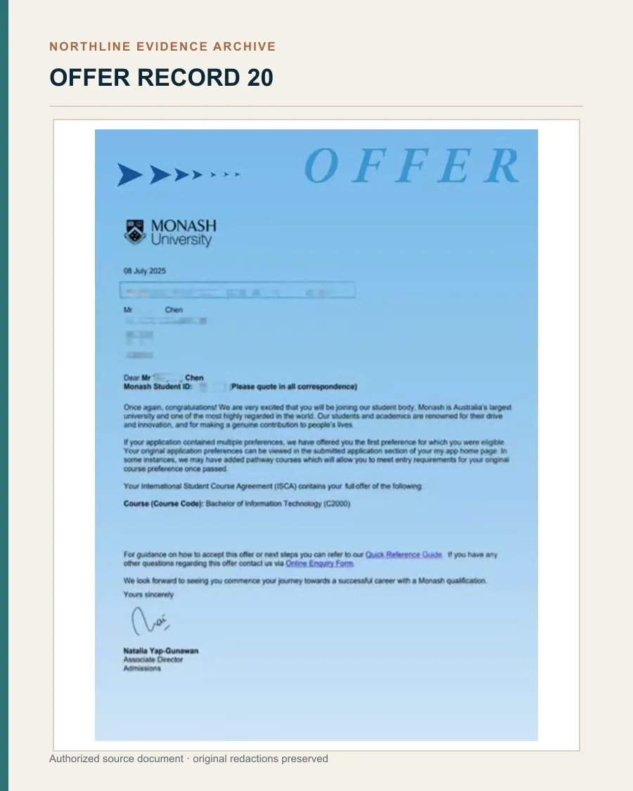 蒙纳士大学信息技术学士 Offer(三)授权展示文书图证