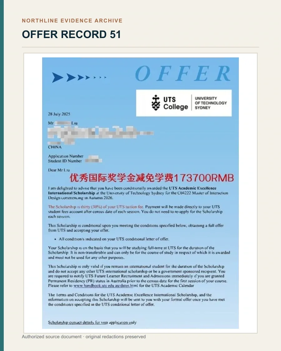 悉尼科技大学交互设计硕士录取与奖学金授权展示文书图证