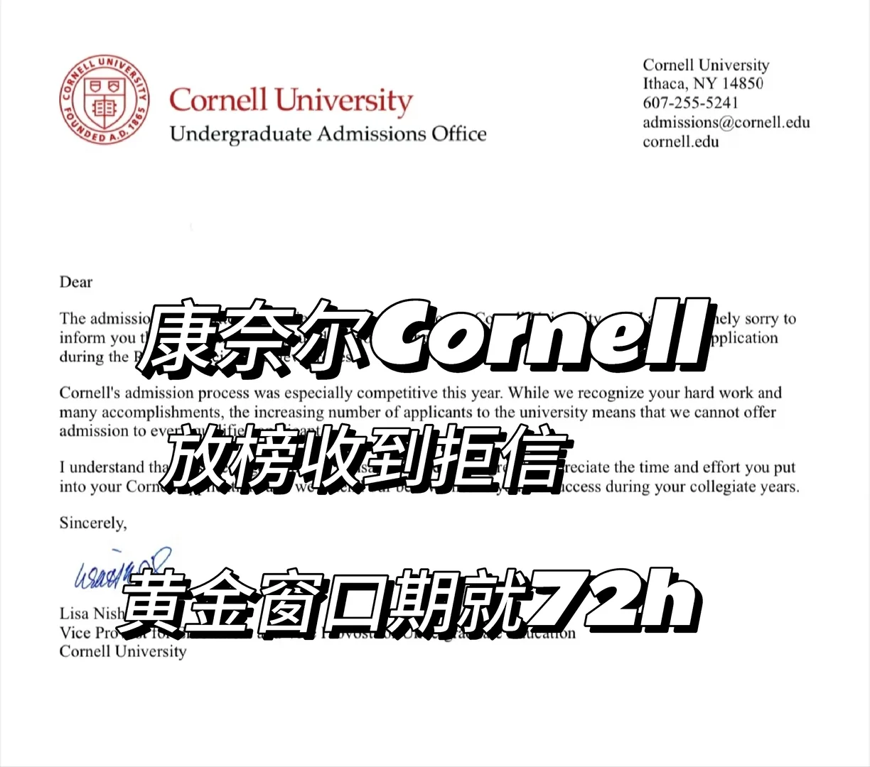 Cornell拒信,学院逻辑没落地 · 封面