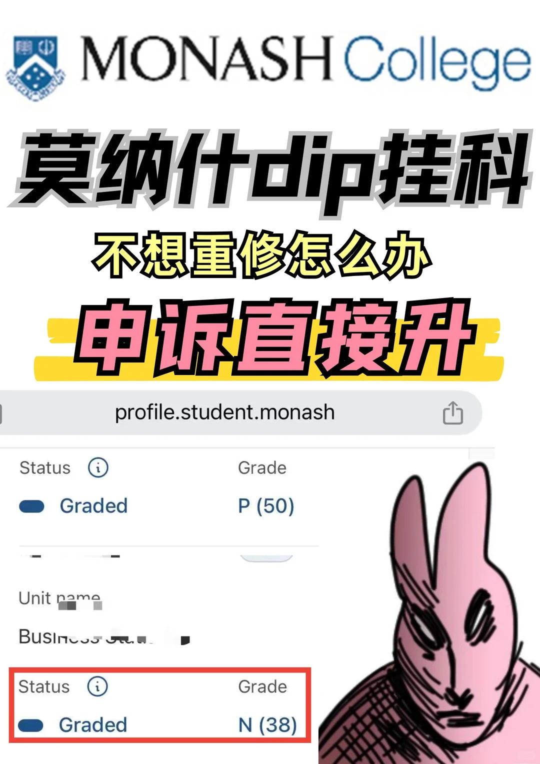 莫纳什dip挂科,重修费先压上来 · 内容配图 2