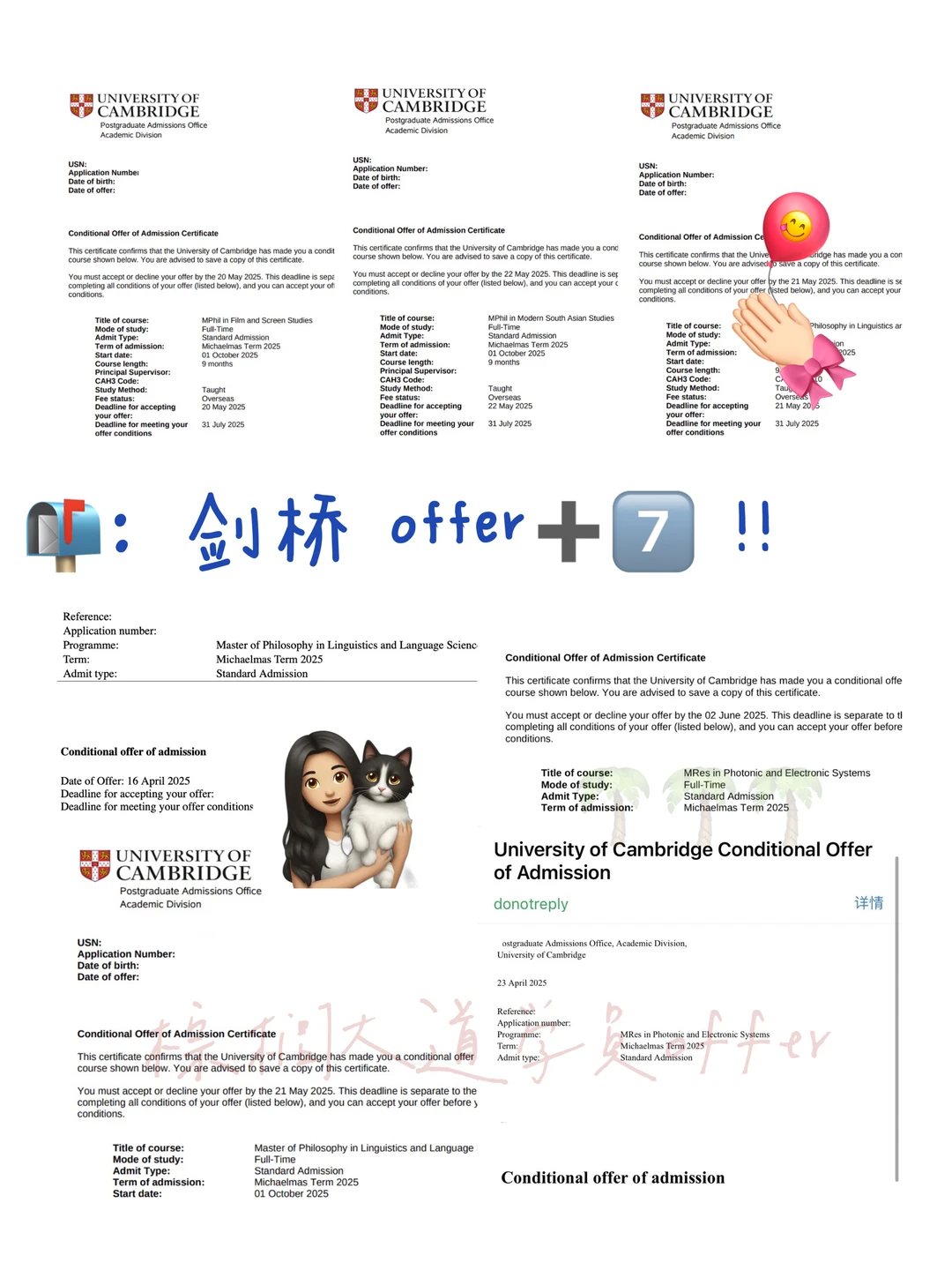 是谁又美美收到7个剑桥offer😋 · 内容配图 1