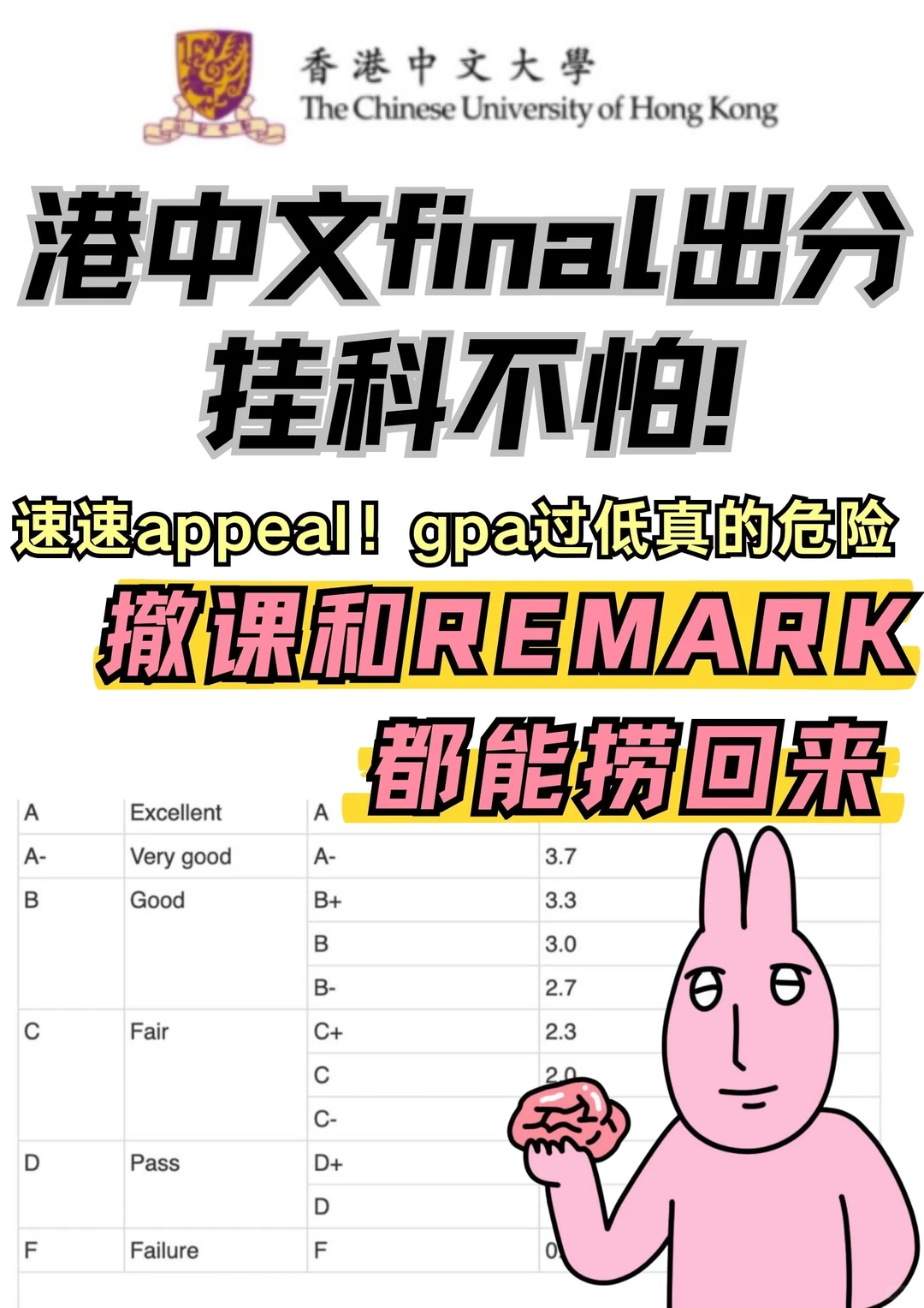 港中文F/FA/U,GPA会把人拖进听证 · 封面