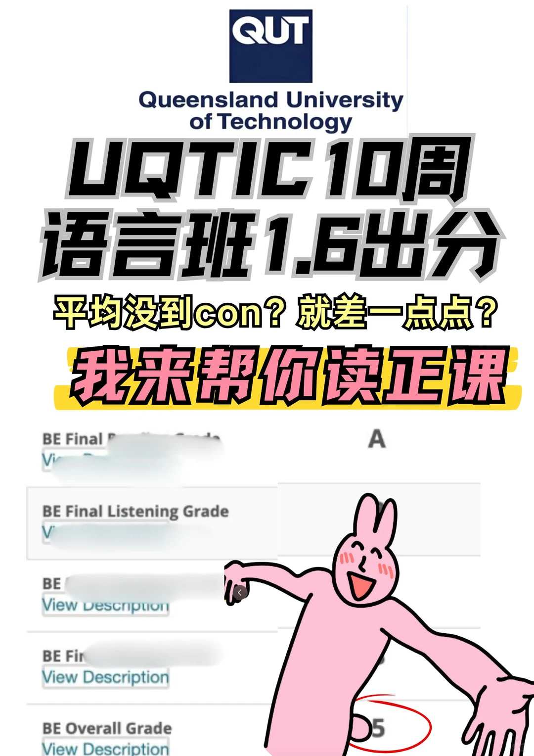 QUT语言挂科，正课名额不等慢人 · 封面