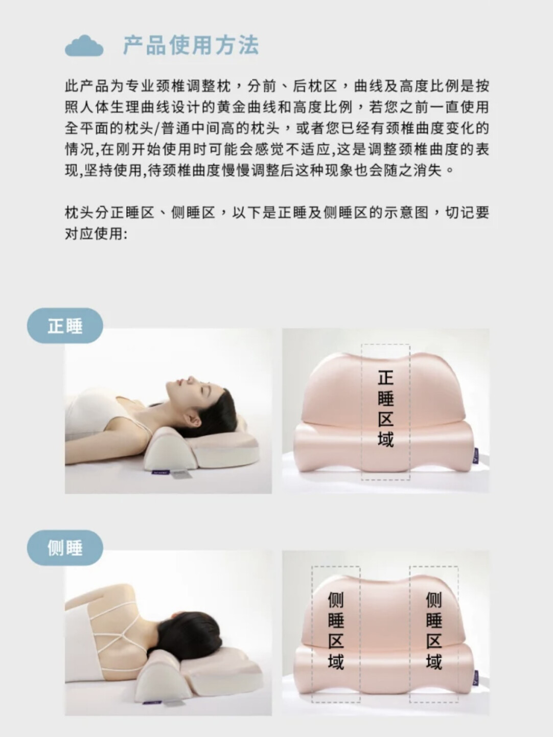 【枕梦蝶生】真“慢回弹”悬浮云朵颈椎支撑记忆枕 反弓护颈体态 · 山岚灰(舒适)现货 · 内容配图 6