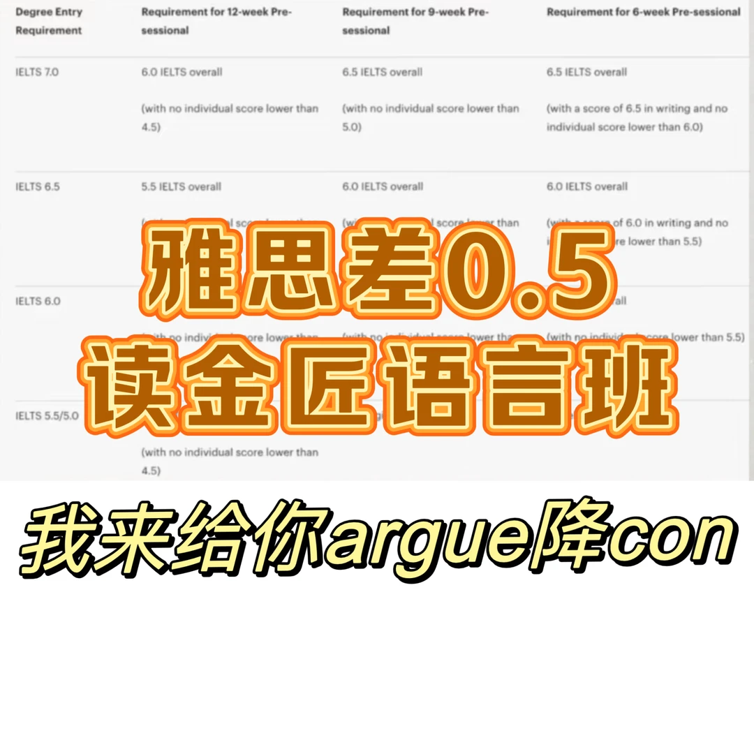 雅思不够？argue成功，照样读 金匠 语言班‼️ · 封面