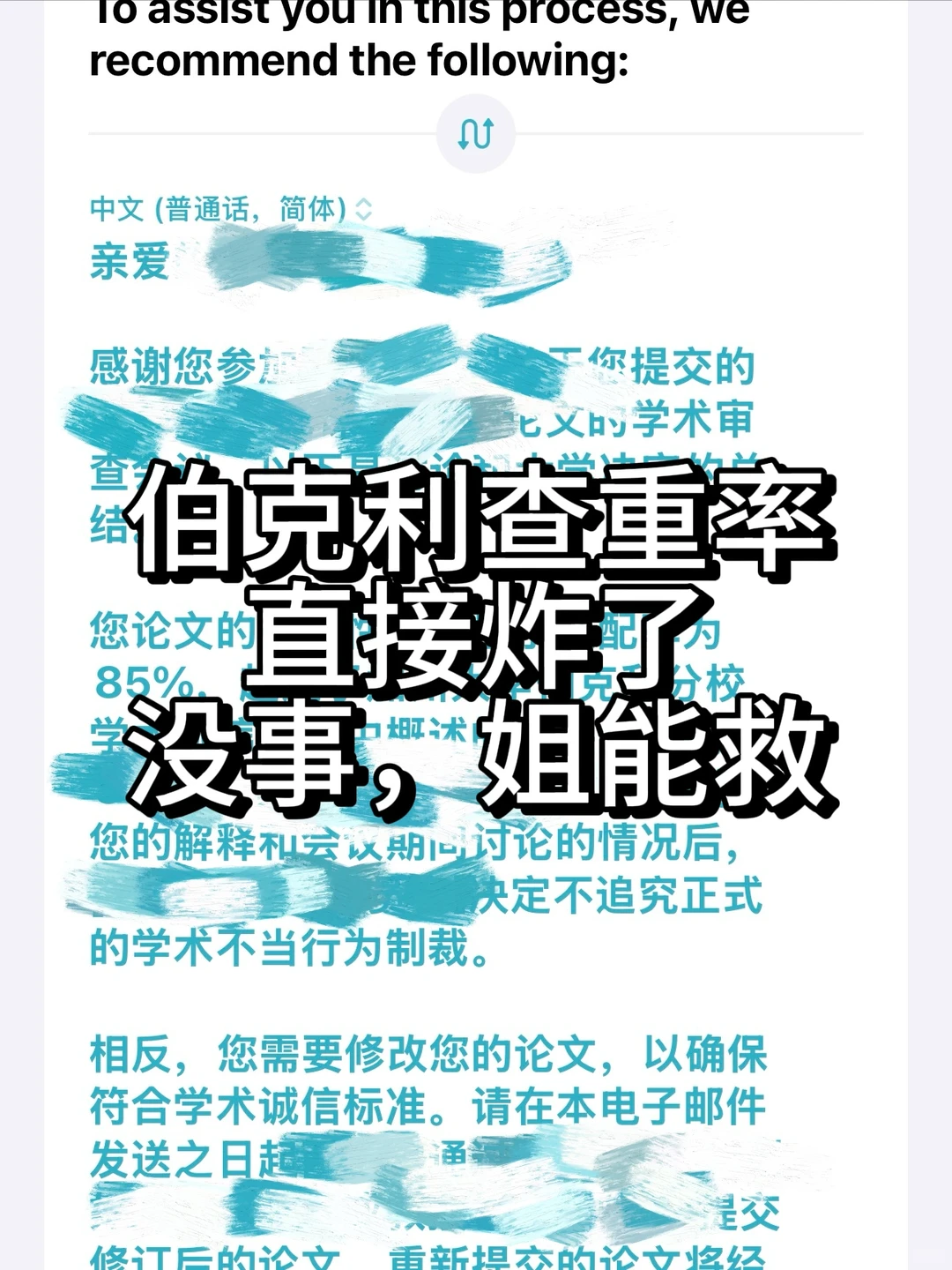 伯克利查重率高达85%,直接收到meeting邀请 · 内容配图 2