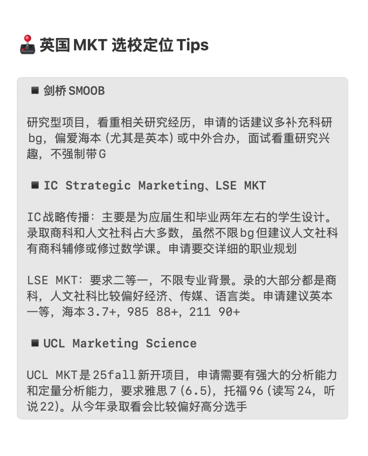 26/27fall谁要申MKT市场营销🥺 · 内容配图 4