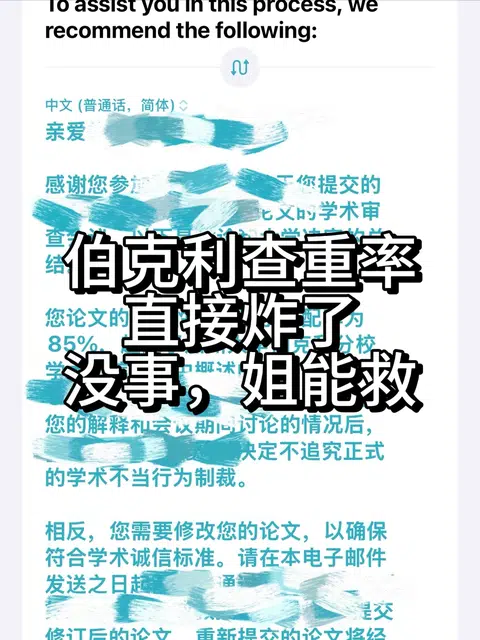 伯克利查重率高达85%，直接收到meeting邀请 · 封面