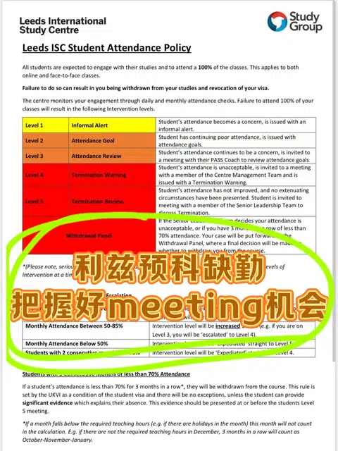 利兹预科缺勤真劝退，warning不会和你开玩笑 · 封面
