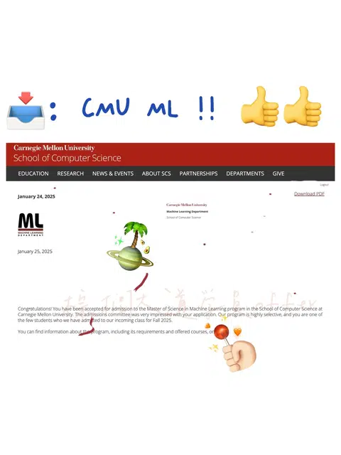 最好的新年礼物：CMU ML offer😭 · 内容配图 1
