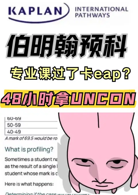 伯明翰预科挂科别急！48h拿uncon ! · 封面