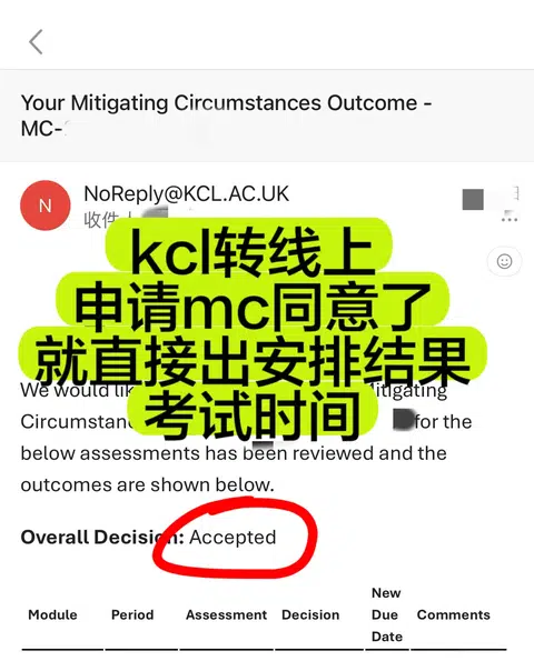 kcl5月final转线上，现在学校已经开始批了 · 图文资料