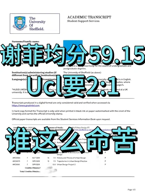 谢菲大三出均分不够Ucl给的Con，我稳捞 · 内容配图 1