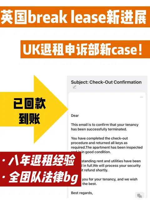 英国公寓退租申诉部新case！已回款到账16w💴 · 封面