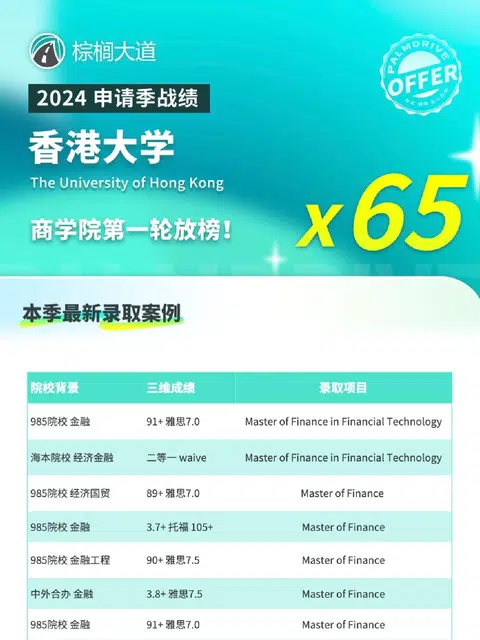 耶 港大商学院第一轮拿到65枚offer😎 · 内容配图 1