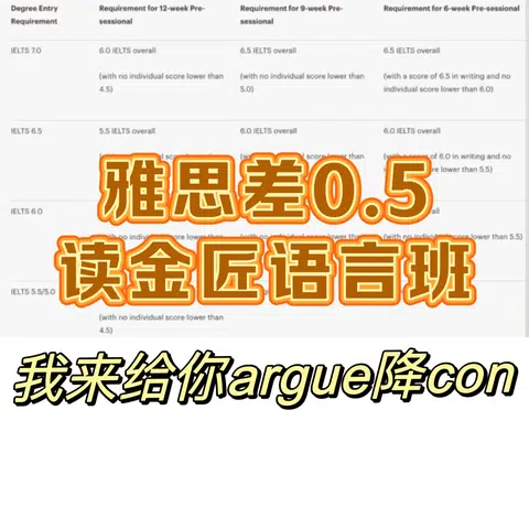 雅思不够？argue成功，照样读 金匠 语言班‼️ · 封面