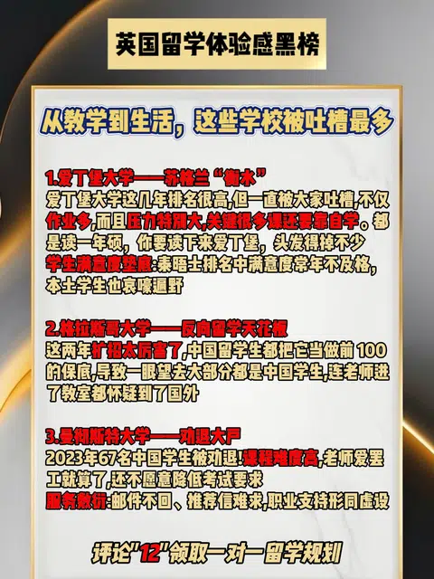 英国留学体验感黑榜 · 内容配图 1