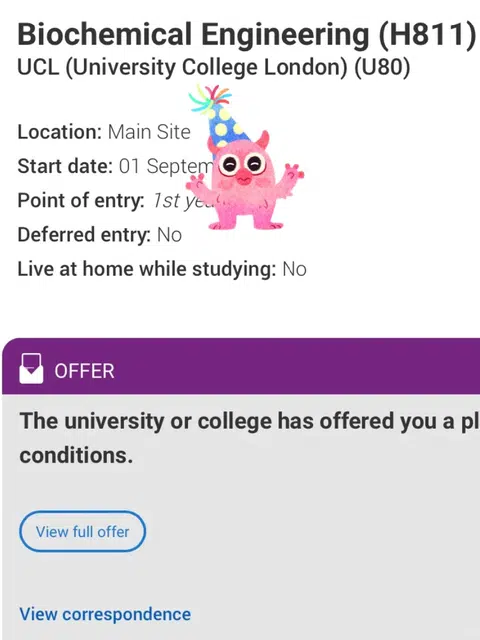 UCL生物化学工程Alevel降con成功案例 · 封面